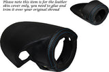 BLUE STITCH FITS FORD CAPRI MK2 MK3 STEERING WHEEL SHROUD LEATHER SKIN COVER