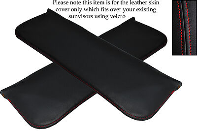 RED STITCHING FITS MORRIS MINOR 1000 55-71 2X SUN VISORS LEATHER COVERS ONLY