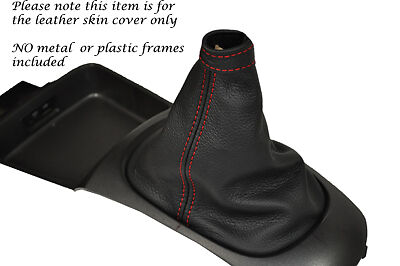 RED STITCHING FITS KIA RIO MK2 2005-2010 LEATHER GEAR GAITER CUSTOM NEW