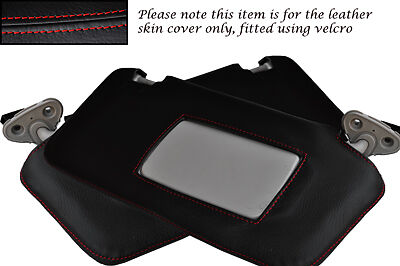 RED STITCHING FITS SUBARU LEGACY 2003-2009 2X SUN VISORS LEATHER COVERS ONLY