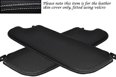 WHITE STITCHING FITS ALFA ROMEO SPIDER 105 66-77 2X SUN VISORS LEATHER COVER