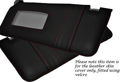 RED STITCH FITS BMW 5 SERIES E39 1995-2003 2X SUN VISORS LEATHER COVERS ONLY