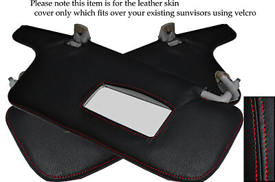 FITS SUBARU LEGACY 1998-2003 2X SUN VISORS LEATHER COVERS ONLY RED STITCH