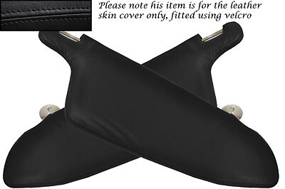BLACK STITCHING FITS VOLVO 144 2X SUN VISORS LEATHER COVERS ONLY CUSTOM NEW