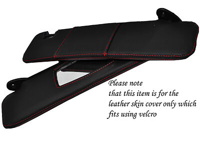 RED STITCH FITS FIAT COUPE 1993-2000 2X SUN VISORS LEATHER COVERS ONLY