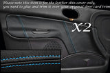BLUE STITCH FITS PEUGEOT 206 98-10 2X FRONT DOOR CARD COVERS 5 DOOR MODELS