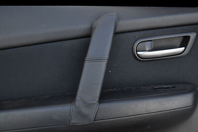 BLACK STITCHING FITS MAZDA 6 2008-2012 FRONT 1 X DOOR HANDLE LEATHER COVER