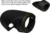 YELLOW STITCH FITS FORD CAPRI MK2 MK3 STEERING WHEEL SHROUD LEATHER SKIN COVER