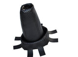 BLACK STITCH FITS  HONDA CIVIC TYPE R 2006-2012 CARBON FIBER VINYL GEAR GAITER