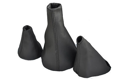 FITS RANGE ROVER CLASSIC black stitch 3X GAITERS SET GREY LEATHER CUSTOM NEW