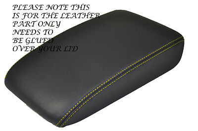 YELLOW STITCH FITS VW GOLF MK7 VII 2013+ ANTHRACITE DARK GREY ARMREST COVER