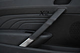 BLACK STITCHING FITS PEUGEOT RCZ 2010+ 2X DOOR HANDLE LEATHER COVERS ONLY