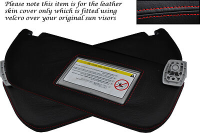 RED STITCHING FITS PEUGEOT 107 05-12 2X SUN VISORS LEATHER COVERS ONLY