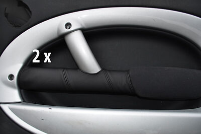 black stitch FITS BMW MIN ONE COOPER S 01-03 2X LEATHER DOOR TRIM COVERS
