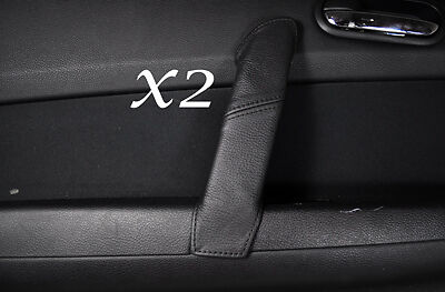 BLACK STITCHING FITS MAZDA 6 2008-2012 REAR 2X DOOR HANDLE LEATHER COVER