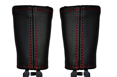 RED STITCHING FITS VOLVO S60 S80 00-07 2X SEAT BELT STALK LEATHER COVERS ONLY