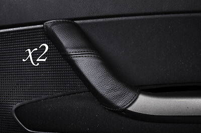 BLACK STITCHING FITS PEUGEOT 308 2007-2012  2X DOOR HANDLE LEATHER COVERS ONLY