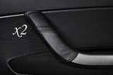 BLACK STITCHING FITS PEUGEOT 308 2007-2012  2X DOOR HANDLE LEATHER COVERS ONLY