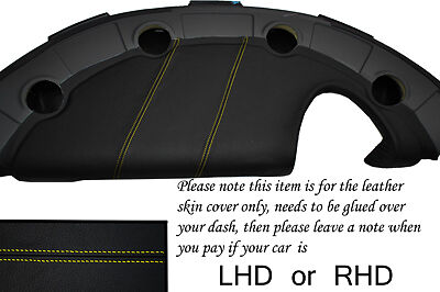 YELLOW STITCH FITS LOTUS ELISE EXIGE S2 2002-2006 DASH LEATHER COVER ONLY