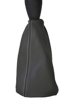 FITS PEUGEOT PARTNER GEAR GAITOR GREY LEATHER white stitch CUSTOM NEW MADE IN UK