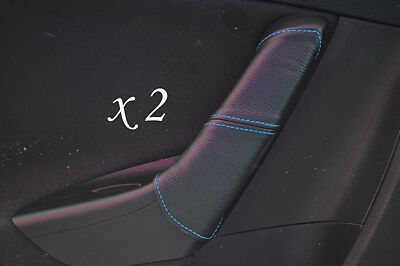 BLUE STITCHING FITS VW PASSAT B6 05-11 2X REAR DOOR HANDLE LEATHER COVERS