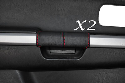 RED STITCHING FITS SUZUKI GRAND VITARA 05-12 FRONT 2X DOOR HANDLE LEATHER COVERS