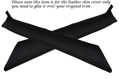 BLACK STITCH FITS FORD CAPRI MK2 MK3 2X WINDSCREEN PILLAR LEATHER SKIN COVERS