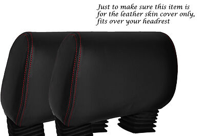 RED STITCH FITS TOYOTA MR2 MK1 AW11 85-89 2X FRONT HEADREST LEATHER COVERS