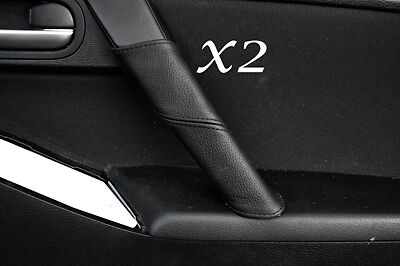 BLACK STITCHING FITS MAZDA 3 2009-2013 2X FRONT DOOR HANDLE LEATHER COVERS ONLY