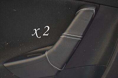 WHITE STITCHING FITS VW PASSAT B6 05-11 2X REAR DOOR HANDLE LEATHER COVERS