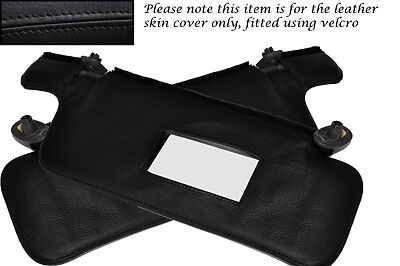 BLACK STITCHING FITS NISSAN S14 200SX 1994-1999 2X SUN VISORS LEATHER COVERS