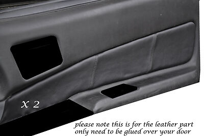 BLACK STTICHING FITS NISSAN SKYLINE R34 1999-2002 2 X DOOR CARD TRIM COVERS