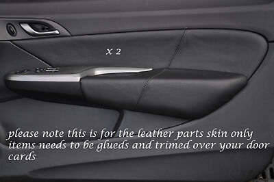 BLACK STITCH FITS HONDA CIVIC TYPE R 06-11 2X FRONT DOOR CARD TRIM LTHR COVERS