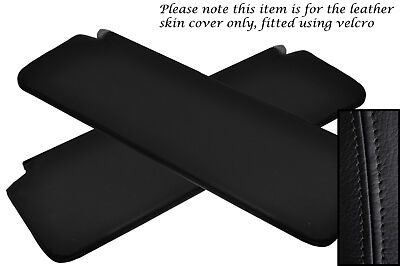 BLACK STITCH FITS VW T2 EARLY BAY 2X SUN VISORS LEATHER COVERS ONLY CUSTOM NEW