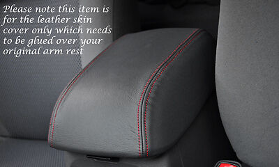 RED STITCHING FITS TOYOTA HILUX 2005-2013 DARK GREY LEATHER ARMREST COVER ONLY