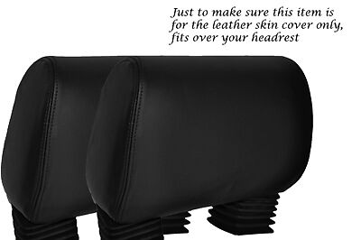 BLACK STITCH FITS TOYOTA MR2 MK1 AW11 85-89 2X FRONT HEADREST LEATHER COVERS