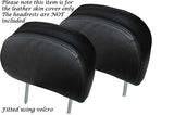 BLACK STITCH FITS BMW 3 SERIES E46 1999-2005 2X FRONT HEADREST LEATHER COVERS