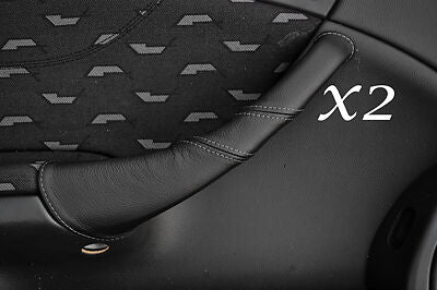 GREY STITCH FITS MERCEDES C CLASS W203 COUPE 01-07 2X DOOR HANDLE LEATHER COVERS