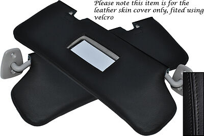 BLACK STITCH FITS FORD FIESTA MK4 MK5 95-01 2X SUN VISORS LEATHER COVERS ONLY
