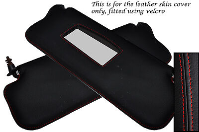 RED STITCH FITS FORD ESCORT MK3 MK4 2X SUN VISORS LEATHER COVERS ONLY CUSTOM NEW