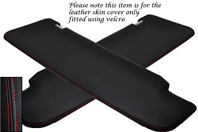 RED STITCH FITS FIAT DUCATO PEUGEOT BOXER 07-13 2X SUN VISORS LEATHER COVERS