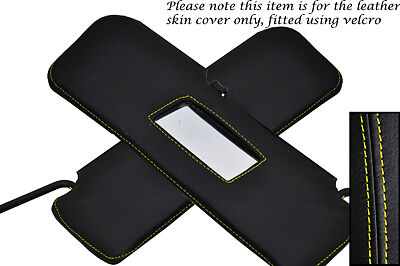 YELLOW STITCH FITS FIAT CINQUECENTO 91-99 2X SUN VISORS LEATHER COVERS ONLY