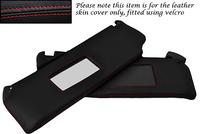 RED STITCHING FITS RENAULT CLIO MK1 1990-1998 2X SUN VISORS LEATHER COVERS ONLY