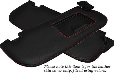 RED STITCH FITS HYUNDAI COUPE 02-08 2X SUN VISORS LEATHER COVERS ONLY CUSTOM NEW
