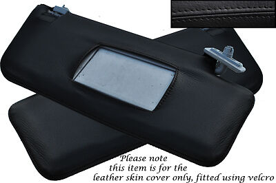 BLACK STITCH FITS MERCEDES C CLASS W203 2001-2007 2X SUN VISORS LEATHER COVERS
