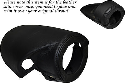 BLACK STITCH FITS FORD CAPRI MK2 MK3 STEERING WHEEL SHROUD LEATHER SKIN COVER