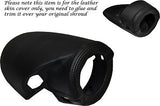 BLACK STITCH FITS FORD CAPRI MK2 MK3 STEERING WHEEL SHROUD LEATHER SKIN COVER