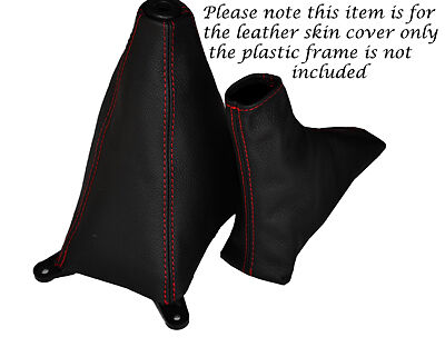 RED STITCH FITS HYUNDAI LANTRA 1990-1995 LEATHER GEAR AND HANDBRAKE GAITERS ONLY