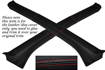 RED STITCH FITS TOYOTA MR2 MK1 85-89 WINDSCREEN PILLAR SURROUND LTHR COVERS ONLY