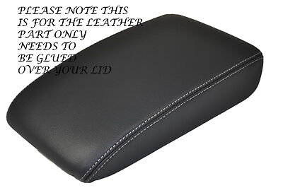 WHITE STITCH FITS VW GOLF MK5 MK6 ANTHRACITE DARK GREY LEATHER ARMREST COVER